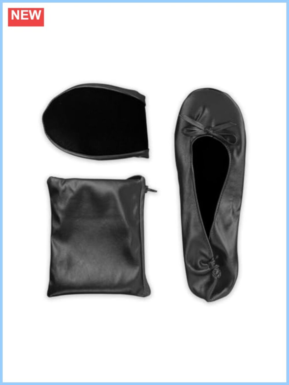 Foldable Ballet Flats Women Roll Up Travel Shoes Wedding w Pouch